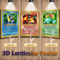 Pokemon Poster 3D Lenticular Glurak/Turtok/Bisaflor